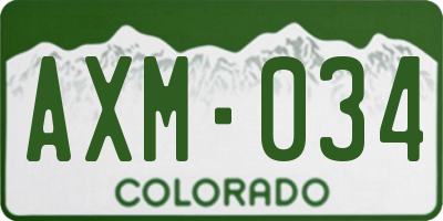 CO license plate AXM034