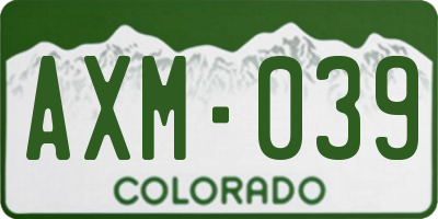 CO license plate AXM039
