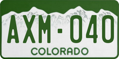 CO license plate AXM040