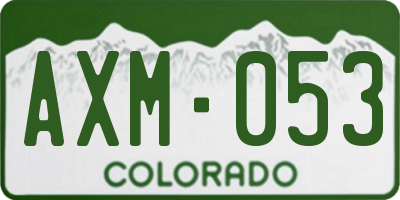 CO license plate AXM053