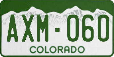 CO license plate AXM060