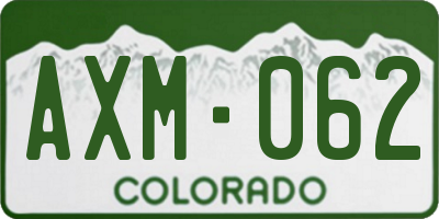 CO license plate AXM062