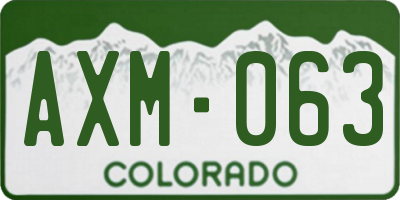 CO license plate AXM063