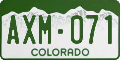 CO license plate AXM071
