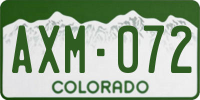 CO license plate AXM072