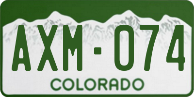 CO license plate AXM074