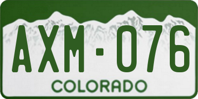 CO license plate AXM076