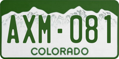 CO license plate AXM081