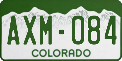 CO license plate AXM084