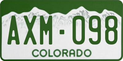 CO license plate AXM098