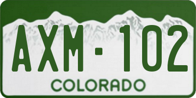 CO license plate AXM102