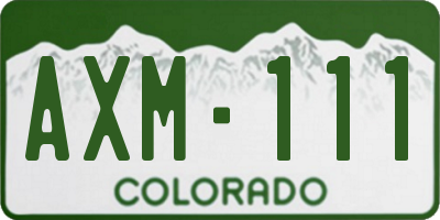 CO license plate AXM111