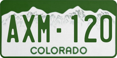 CO license plate AXM120