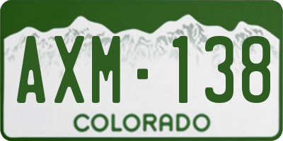 CO license plate AXM138