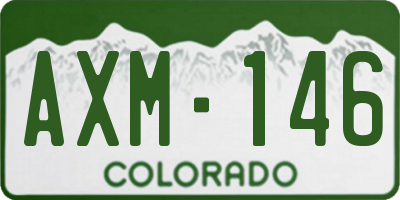 CO license plate AXM146