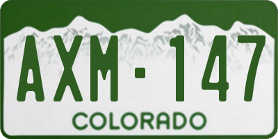 CO license plate AXM147