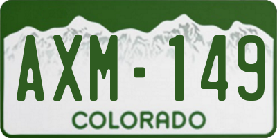 CO license plate AXM149