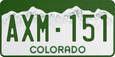CO license plate AXM151