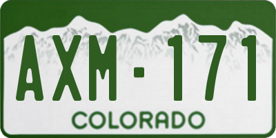CO license plate AXM171