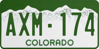 CO license plate AXM174