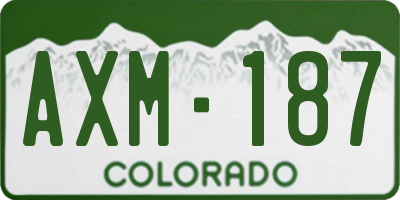 CO license plate AXM187