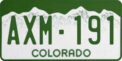 CO license plate AXM191