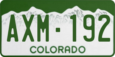 CO license plate AXM192