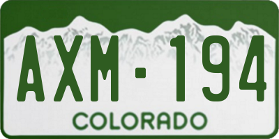 CO license plate AXM194