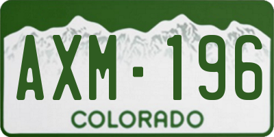 CO license plate AXM196