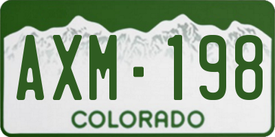CO license plate AXM198