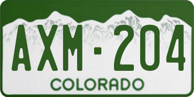 CO license plate AXM204