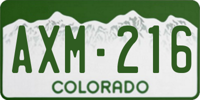 CO license plate AXM216