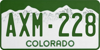 CO license plate AXM228