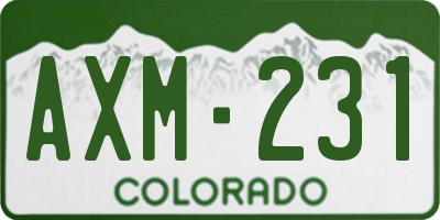 CO license plate AXM231