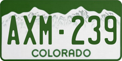 CO license plate AXM239