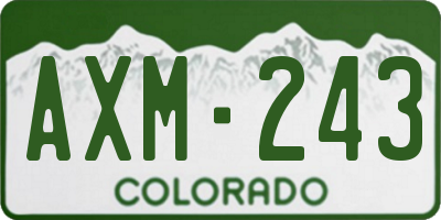 CO license plate AXM243