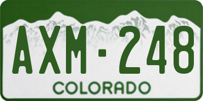 CO license plate AXM248