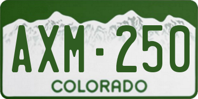 CO license plate AXM250