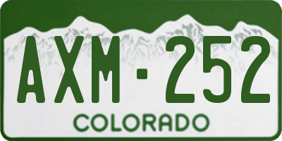 CO license plate AXM252