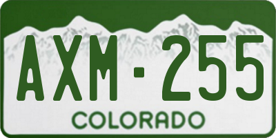 CO license plate AXM255