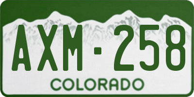 CO license plate AXM258