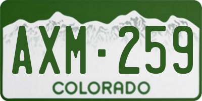 CO license plate AXM259