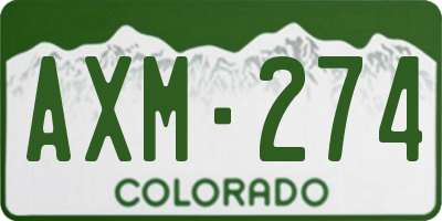 CO license plate AXM274