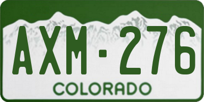CO license plate AXM276