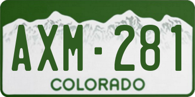 CO license plate AXM281