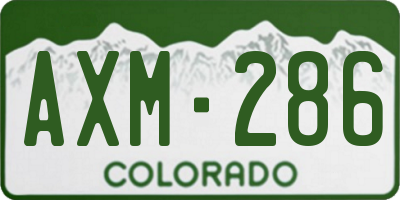CO license plate AXM286