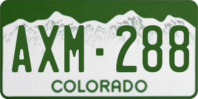 CO license plate AXM288