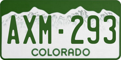 CO license plate AXM293