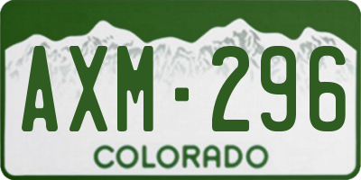 CO license plate AXM296
