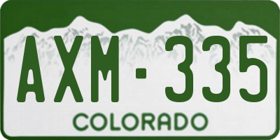 CO license plate AXM335